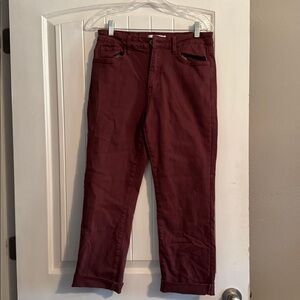 Elegant Maroon Ankle‎ Jeans for Women